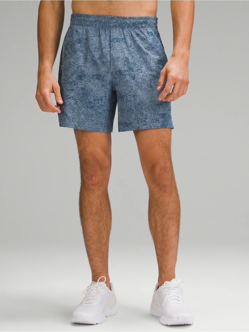 Men's Lululemon Pace Breaker Shorts - Slate Blue Textured with pockets size M